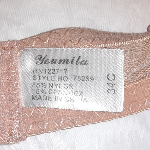 Youmita 34C  Tuscany Metallic Lace Strappy Bra NWT - Picture 7 of 12